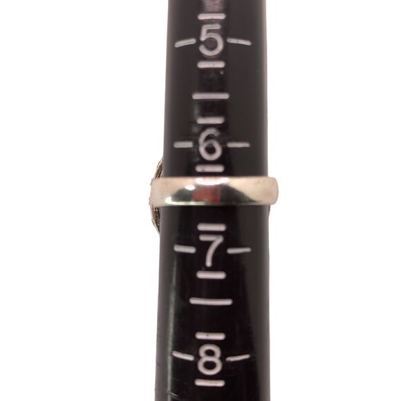 Silver Oversize Teardrop Rhinestone Statement Ring - Size 6.5 - Picture 7 of 7